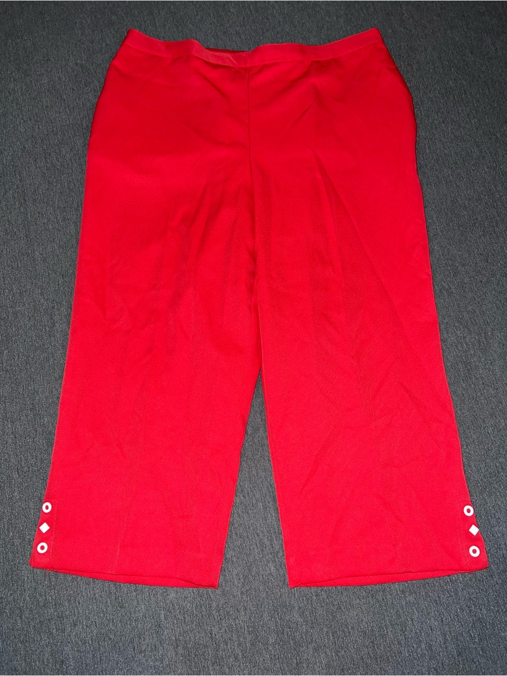 Alfred Dunner Bright Red Bermuda Shorts with Hem Stud Accents